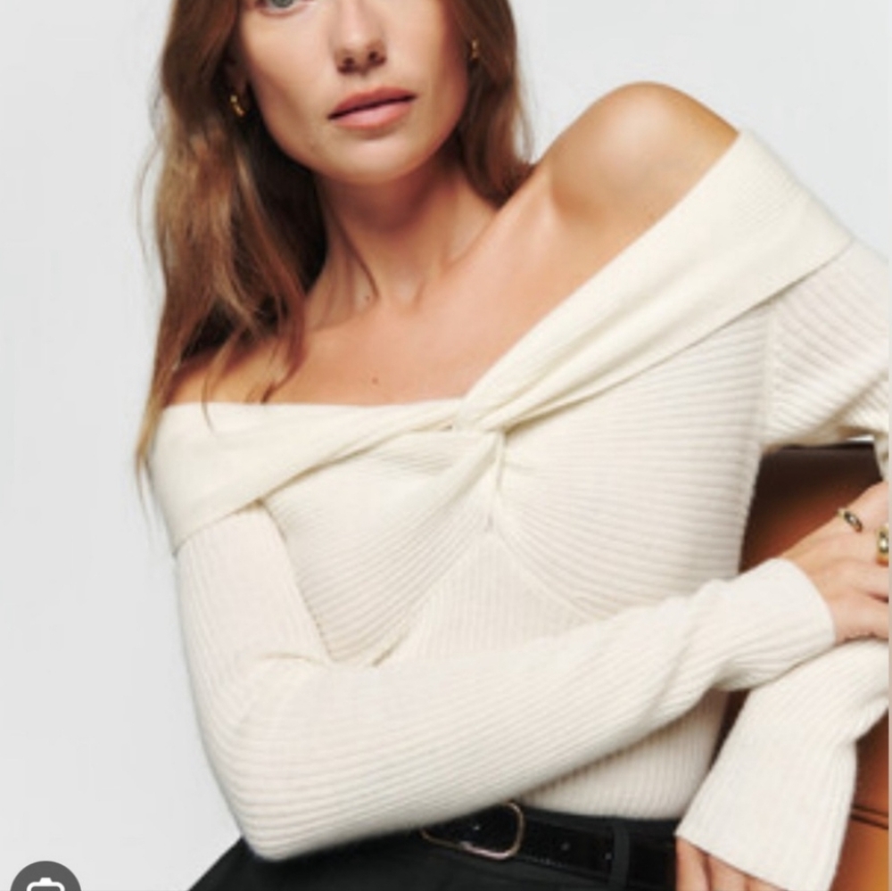 Reformation Natalia Cashmere Cross Sweater